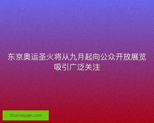 东京奥运圣火将从九月起向公众开放展览吸引广泛关注