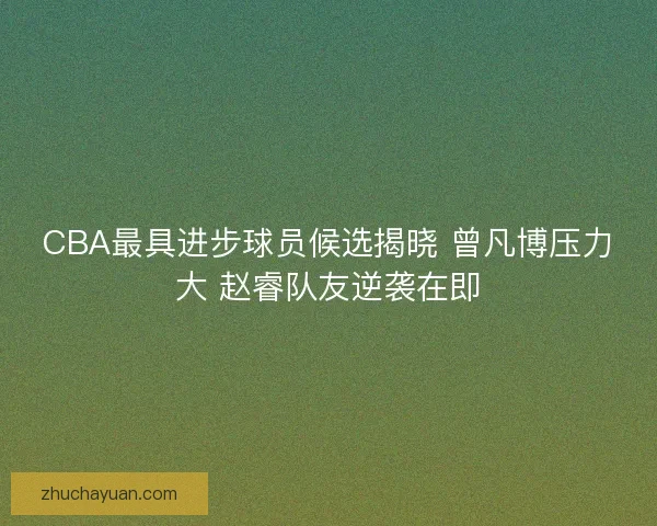 CBA最具进步球员候选揭晓 曾凡博压力大 赵睿队友逆袭在即
