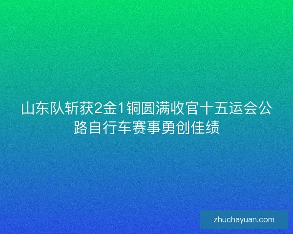 山东队斩获2金1铜圆满收官十五运会公路自行车赛事勇创佳绩